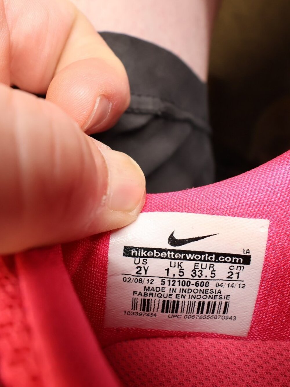Nike Free Run 3 PSV Girls 2Y Pink Volt Athletic Running Shoes 512100-600 - Picture 7 of 14
